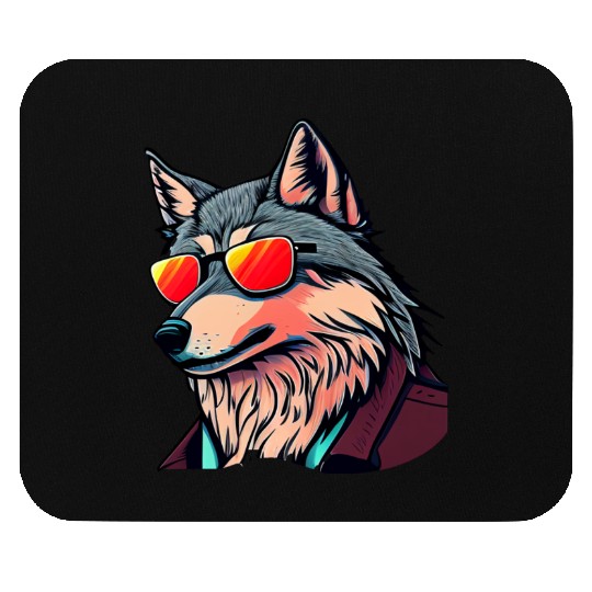 Wolf the Cool Mouse Pads