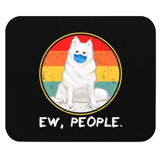Vintage Ew People American Eskimo Dog Dog Wearing Mouse Pads