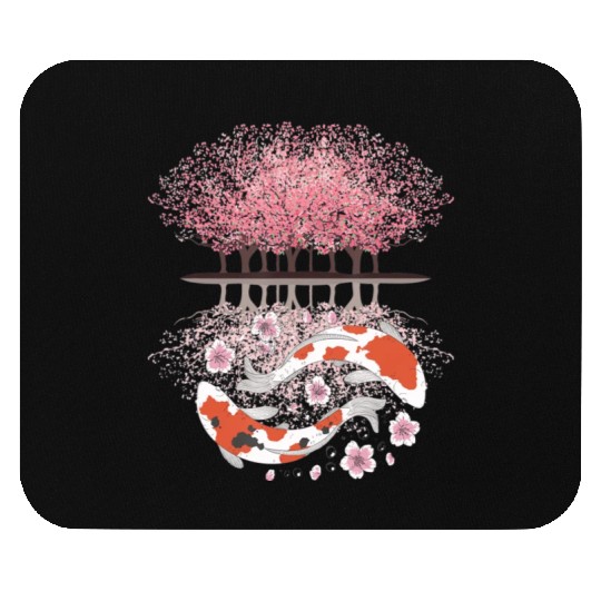 Koi Sakura Tree Upside Down Cherry Blossom Japanes Mouse Pads