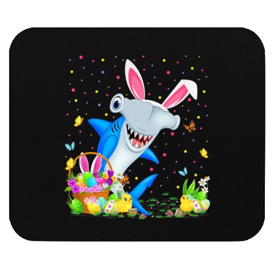 Shark Fish Easter Egg Hunting Hammerhead Shark Eas Mouse Pads