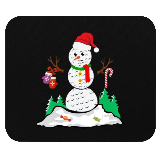 Funny Golf Ball Snowman Balls Christmas Pajama Gif Mouse Pads