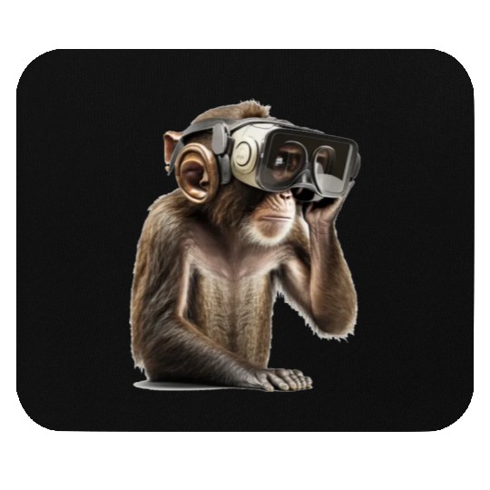 Monksy - Monkey with VR Virtual Reality goggles Mouse Pads