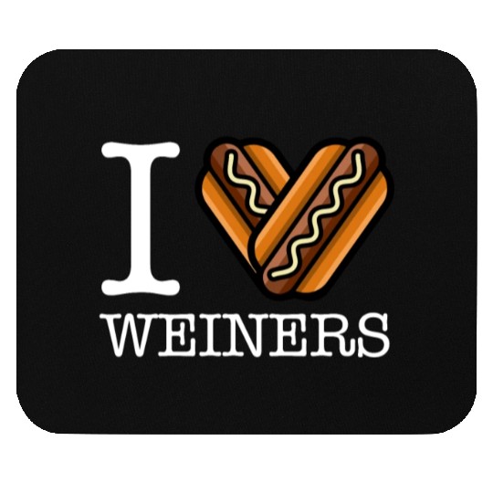 I Love Weiners Funny Hotdog Lovers Humor Dog Pun Mouse Pads