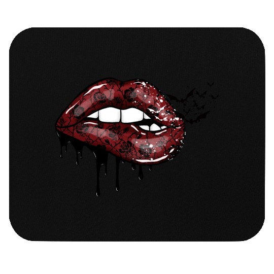 Gothic Red Lips Mouse Pads