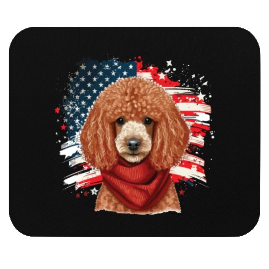 America USA Flag 4th Of July American Dog Lover Mouse Pads