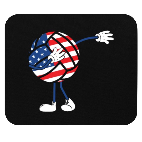 America USA Flag 4th Of July Volleyball Player Mouse Pads