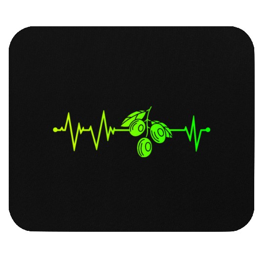 Green Olive Heartbeat Mouse Pads