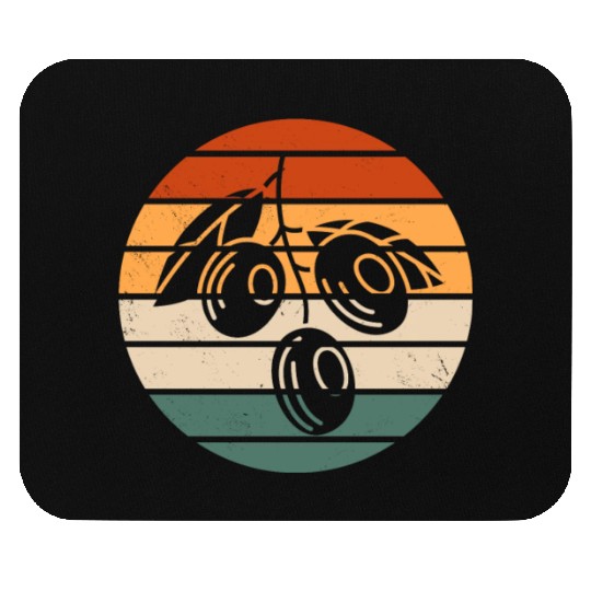 Retro Green Olive Design Mouse Pads