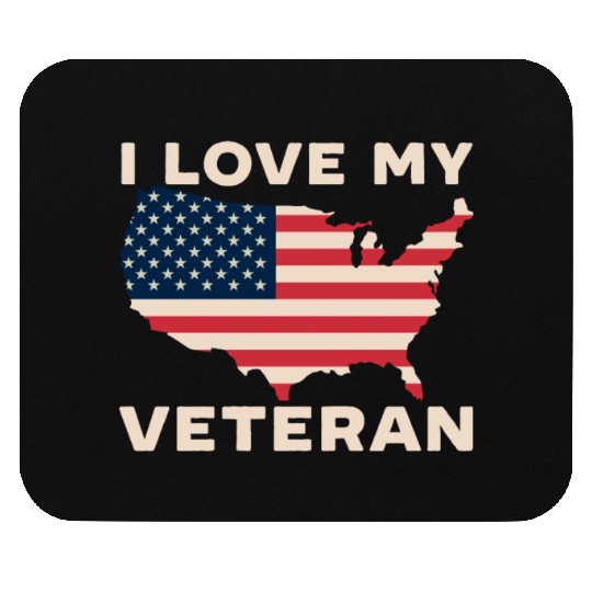 I Love My Veteran USA Flag American Memorial Day Mouse Pads