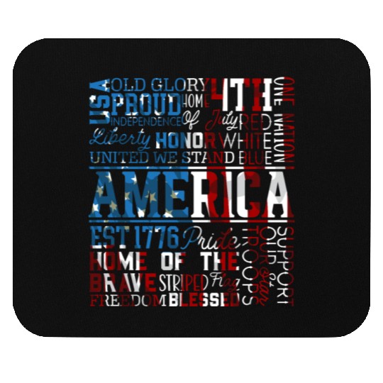 Patriotic Veteran USA Flag American Memorial Day Mouse Pads