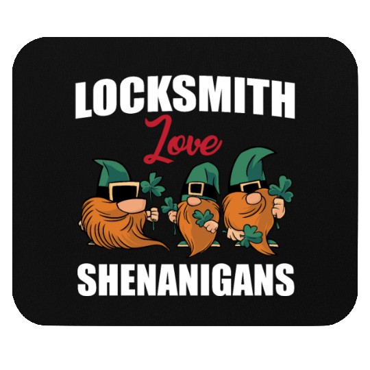 Locksmith Love Shenanigans St. Patricks Day Gnomes Mouse Pads