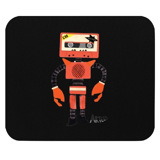 Orange Tape Robot Mouse Pads