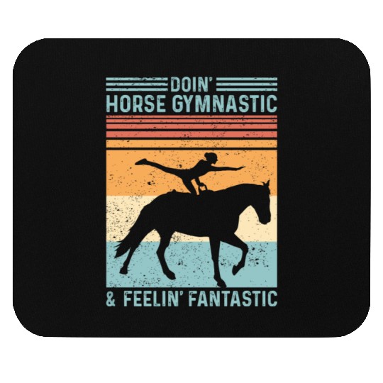 Funny Equestrian Horse Vaulting Retro Mouse Pads