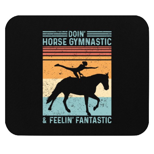 Funny Equestrian Horse Vaulting Retro Mouse Pads