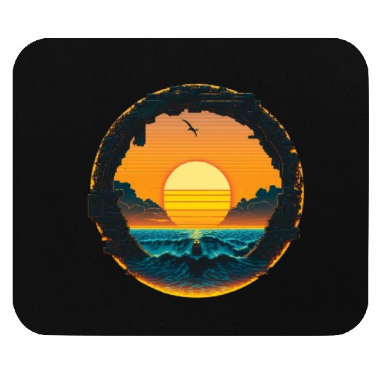 Cyberpunk Sunset Pixel Mouse Pads