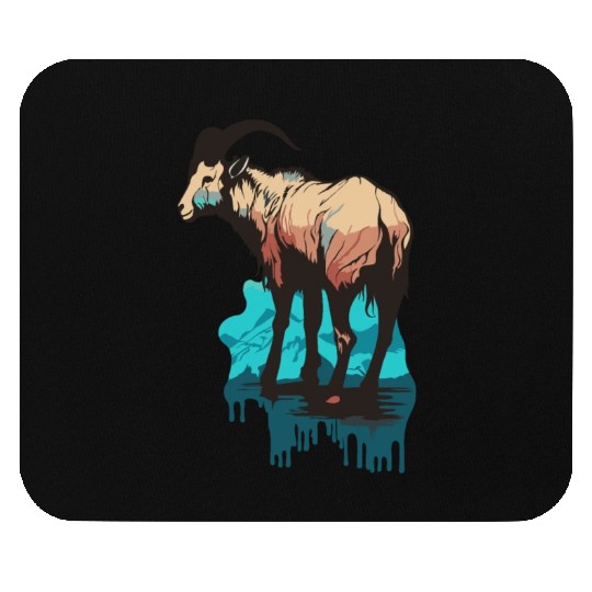 a mountain goat lives in the mountains Mouse Pads