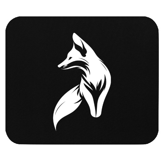 Cute Fox Portrait Tattoo Style Mouse Pads