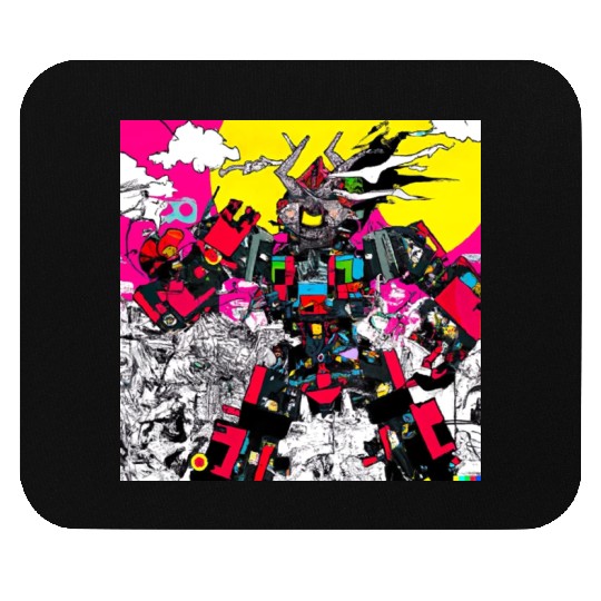 Anime Style Robot Graffiti Art Mouse Pads