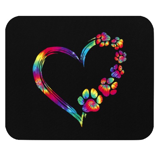 Dog Mom Dad Puppy Love Dogs Paw Print Heart Mouse Pads