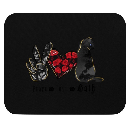 Peace. Love. Goth. Mouse Pads