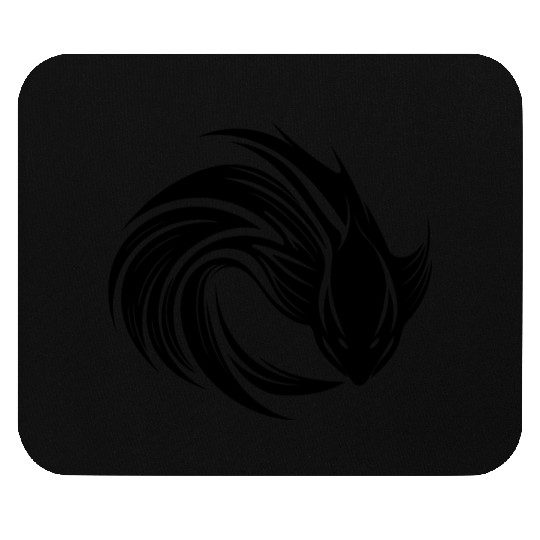 Wild Fighting Fish Tattoo Portrait Mouse Pads