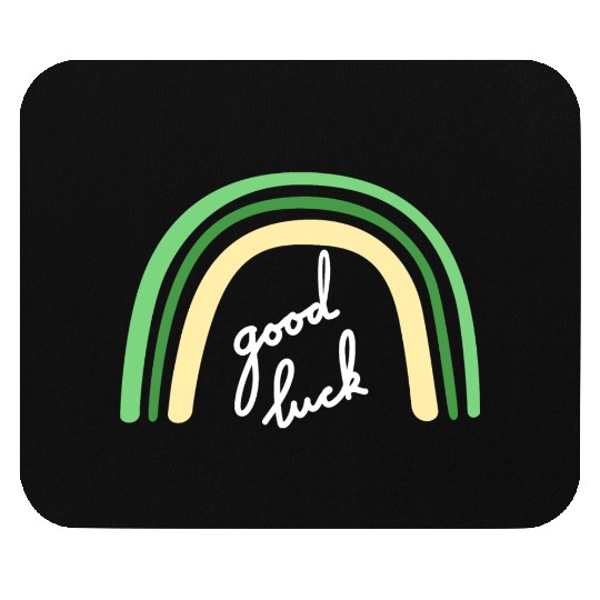 Lucky Saint Patrick's Day Good Luck Green Rainbow Mouse Pads
