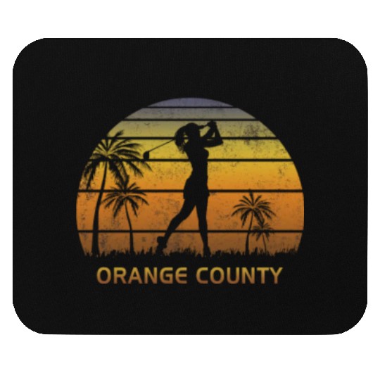 Retro Orange County Women's Golf Golfing Fan Mouse Pads