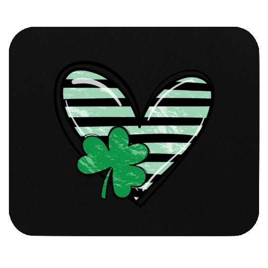 Heart St Patricks Day Shamrock Irish cute Shamrock Mouse Pads