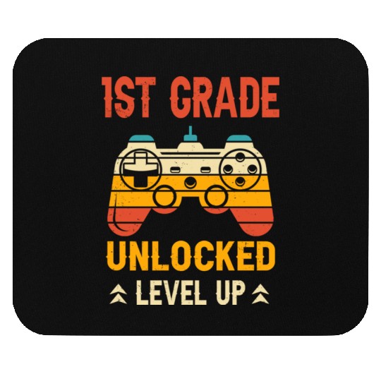 1st Grade Unlocked Level Up Video Gamer Back Mouse Pads