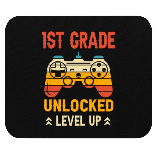 1st Grade Unlocked Level Up Video Gamer Back Mouse Pads