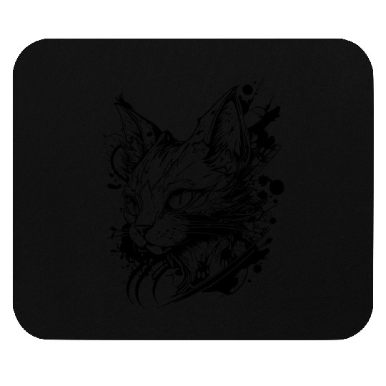 Space Cat In Vintage Tattoo Style Mouse Pads