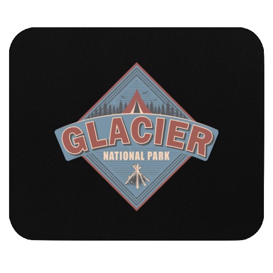 Glacier National Park Montana Vintage US Camping Mouse Pads