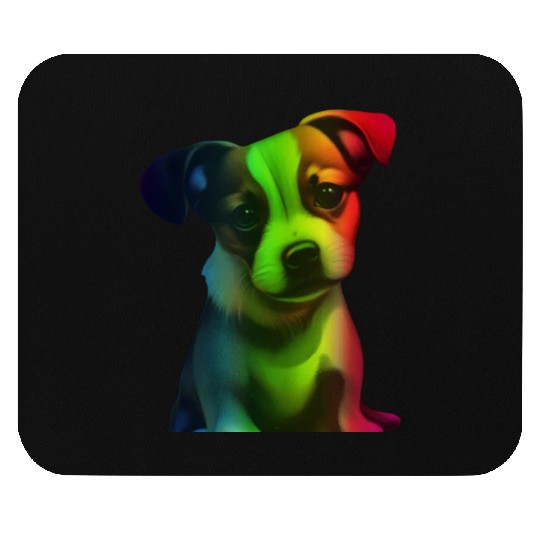 rainbow puppy Mouse Pads