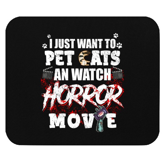 Funny Horror Movie Fan Halloween Cat Lover Gift Mouse Pads