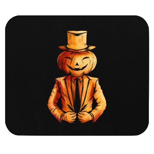 Realistic Jack O Lantern Pumpkin Man In Suit Mouse Pads