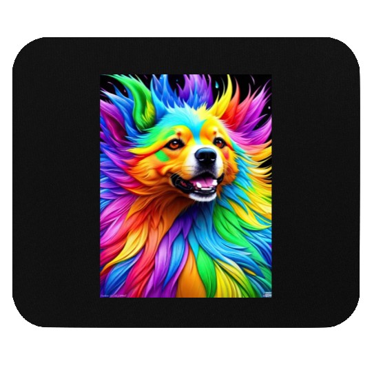 Labrador Retriever with rainbow splashes of colors Mouse Pads