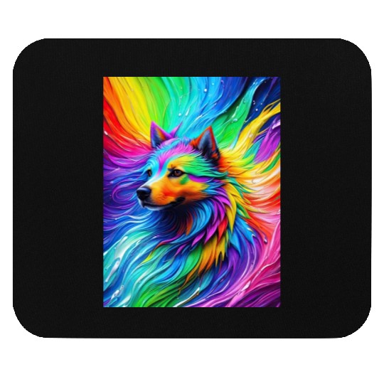 Labrador Retriever with rainbow splashes of colors Mouse Pads