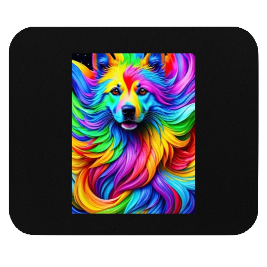 Labrador Retriever with rainbow splashes of colors Mouse Pads