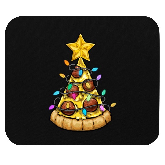 Christmas Pizza Christmas Light Mouse Pads