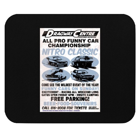 Vintage Hot Rod Classic Drag Racing Poster Mouse Pads