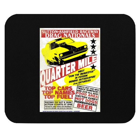 Vintage Hot Rod Classic Drag Racing Poster Mouse Pads