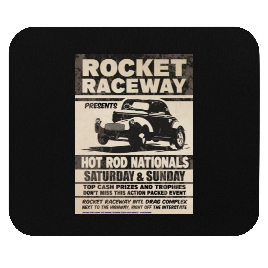 Vintage Hot Rod Classic Drag Racing Poster Mouse Pads