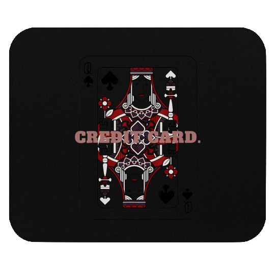 CREDIT CARD Queen of Spades Playing Card Mouse Pads