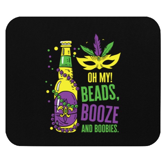 Mardi Gras Carnival Mask Beer Beads Boobies Mouse Pads