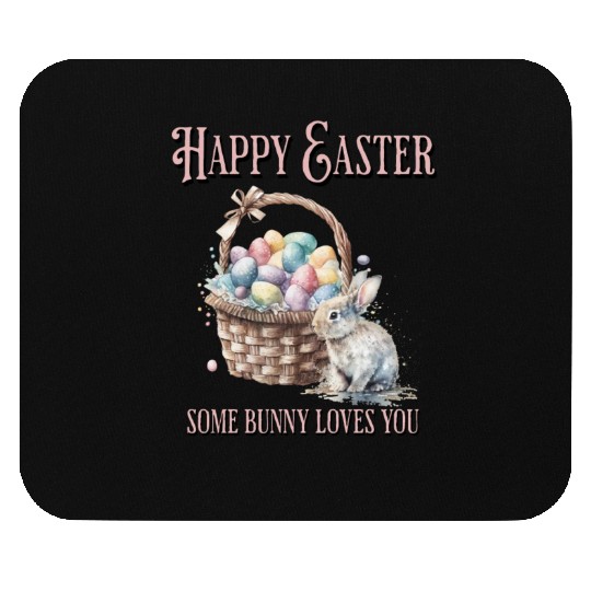 Happy Easter Bunny Colorful watercolor Easter Egg Mouse Pads