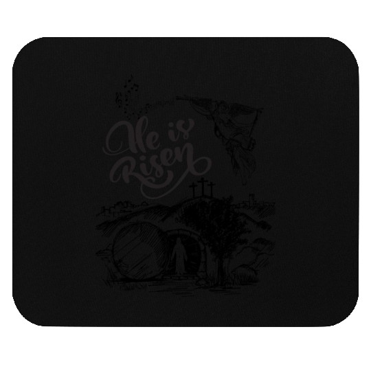He Is Risen- Black Drawing Angel HD Mouse Pads