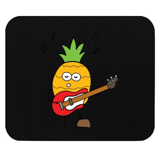 Funny Pineapple Playing Guitar Mouse Pads