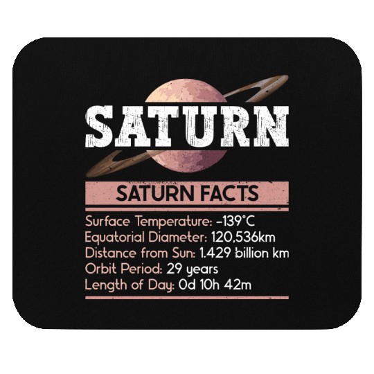 Saturn Planet Facts Space Lover Solar System Mouse Pads