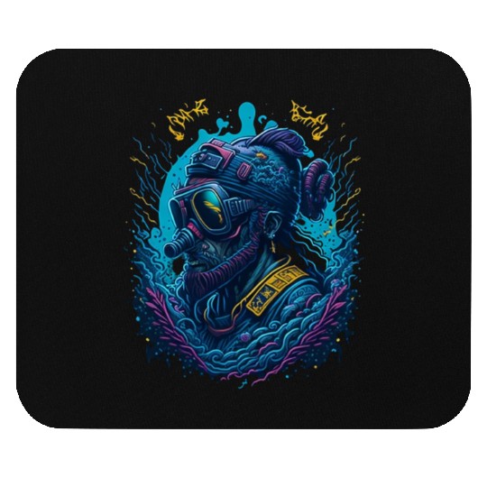 scuba diving Mouse Pads