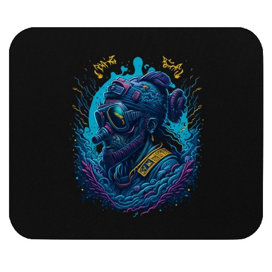 scuba diving Mouse Pads